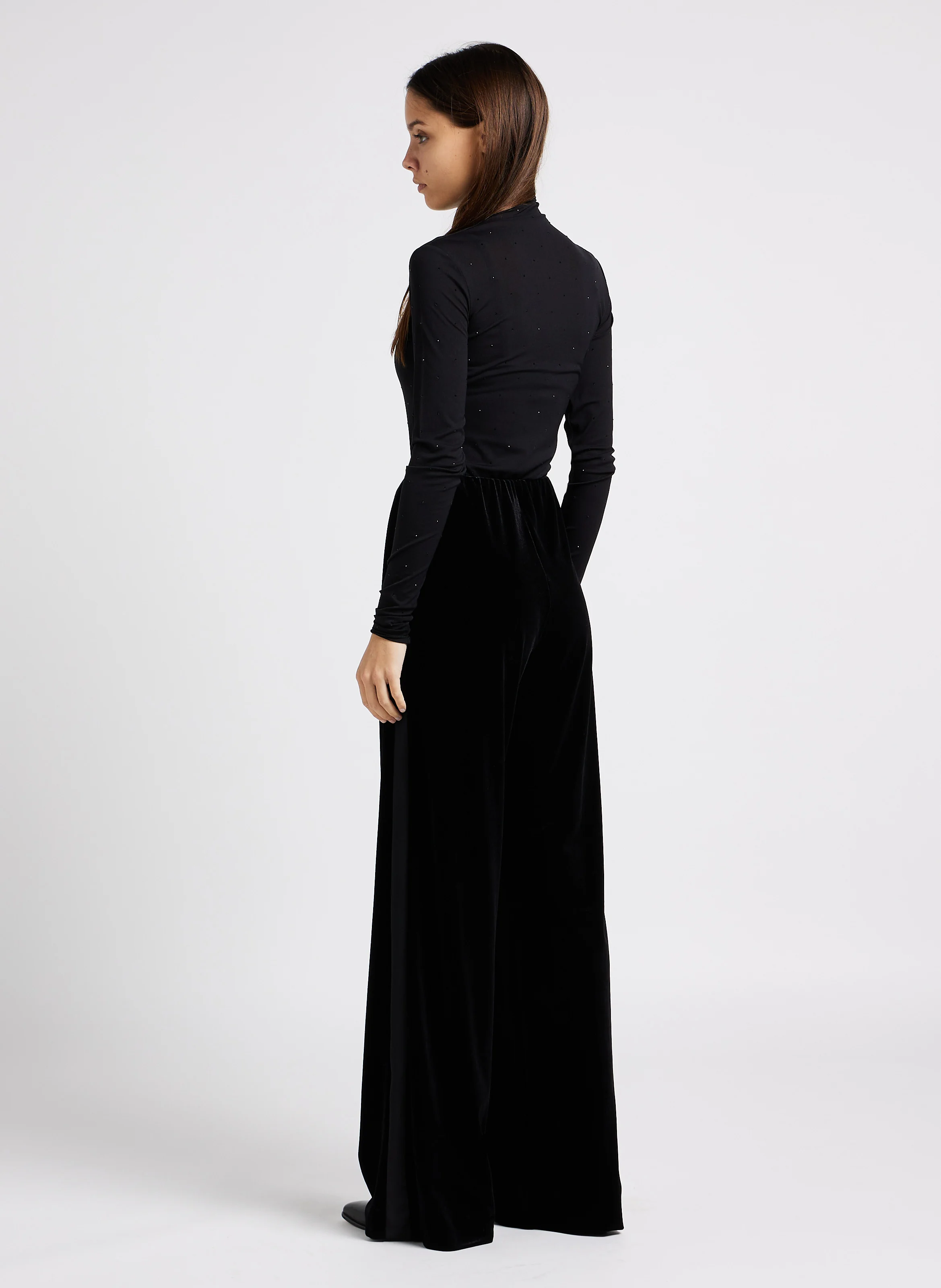 MIGNON - Pantalon large taille haute | Noir