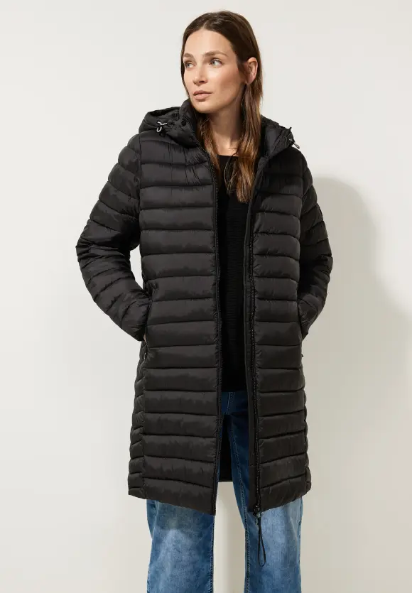 Lange Stepp Winterjacke - Black