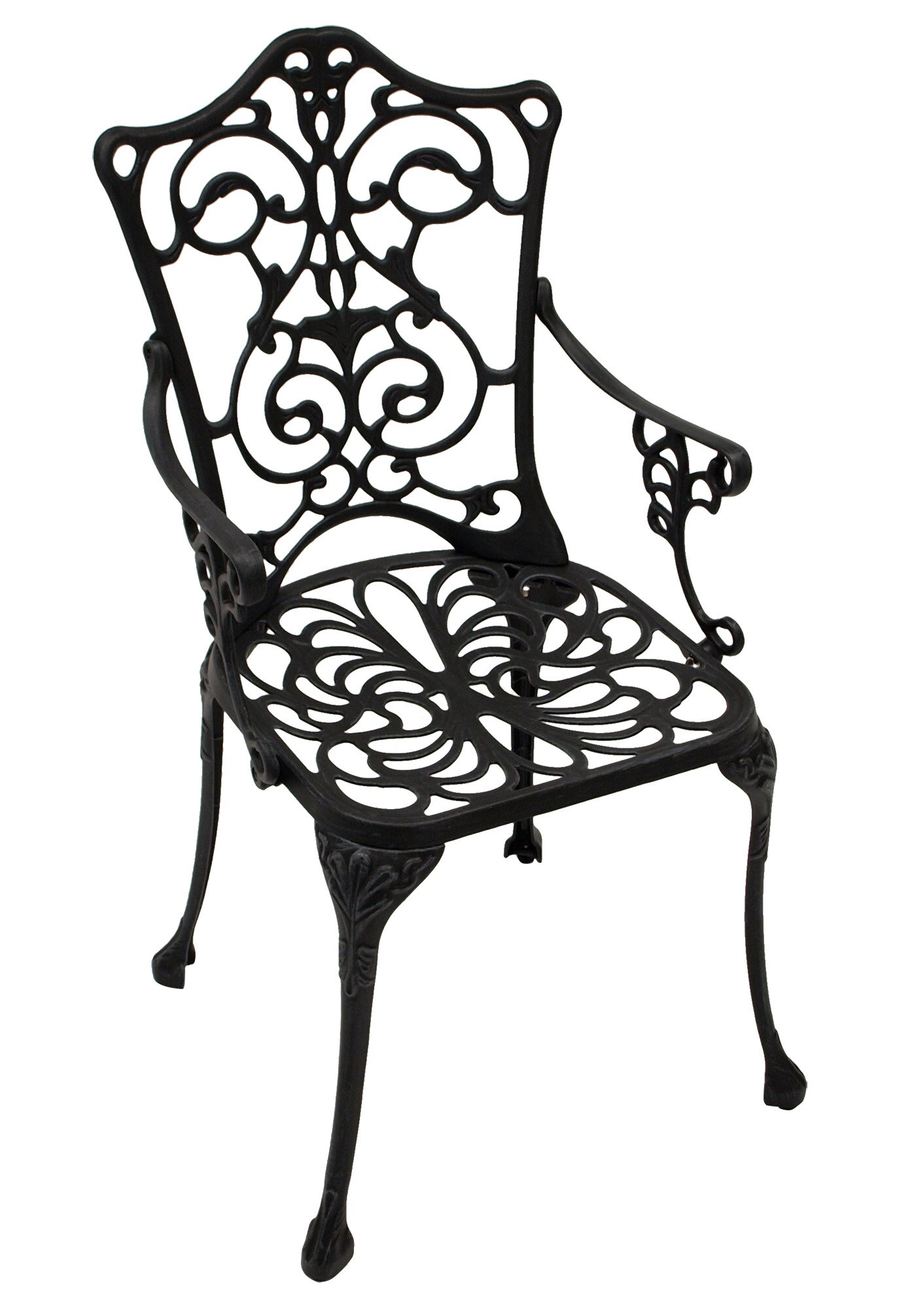 DEGAMO Sessel Jugendstil, Aluguss grau antik