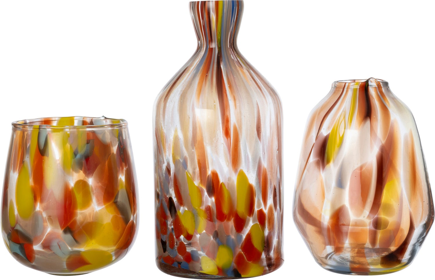 Intratuin waxinelichthouder Benja geel / bruin / oranje D 12 H 12 cm