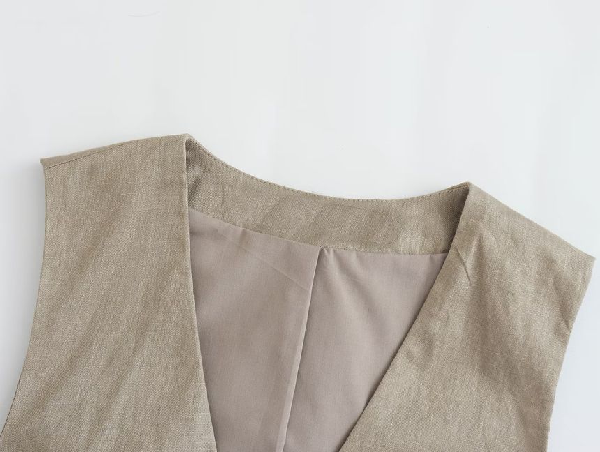 Cumulys - V-hals vest met strik aan de voorkant