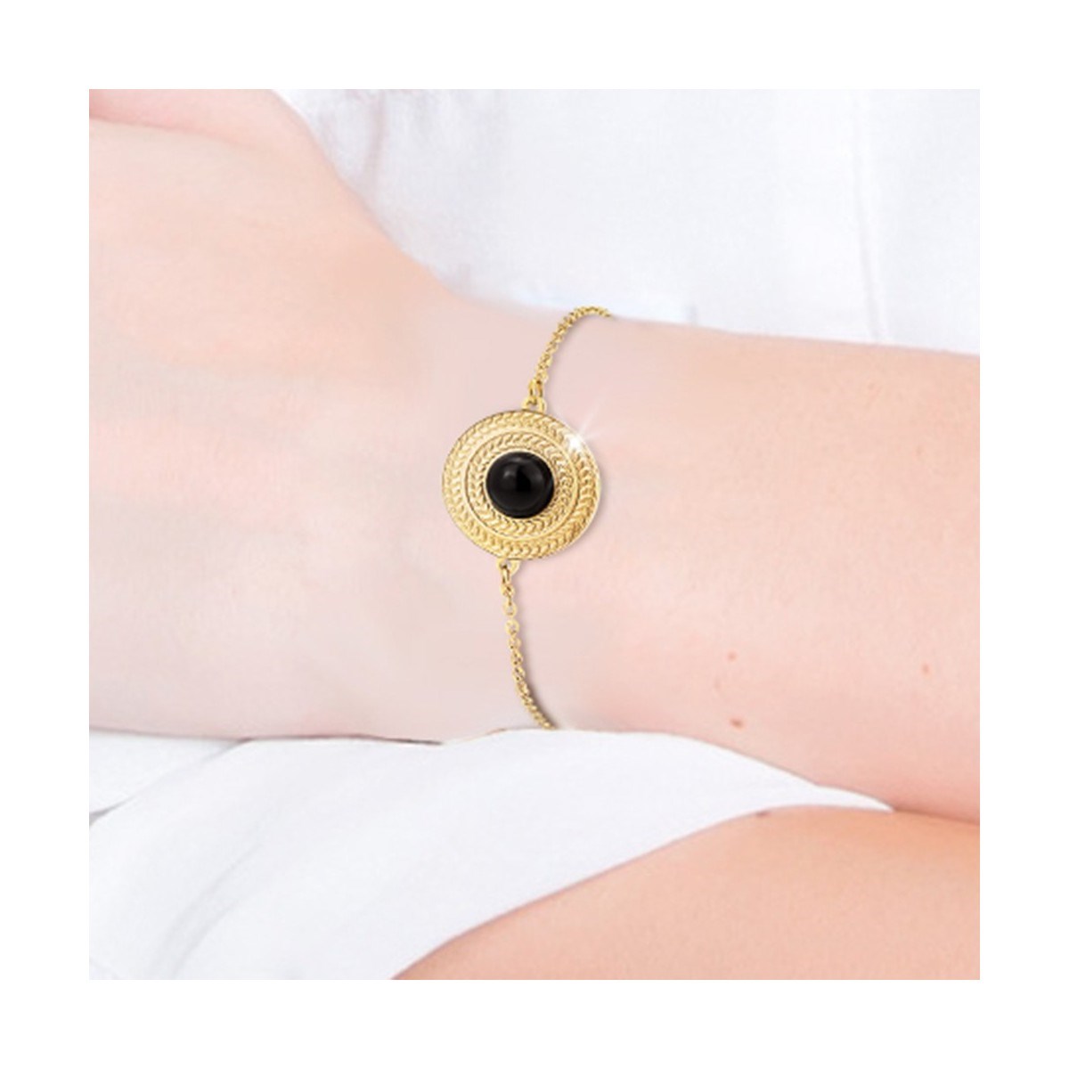 Bracelet SC Bohème orné d'une obsidienne