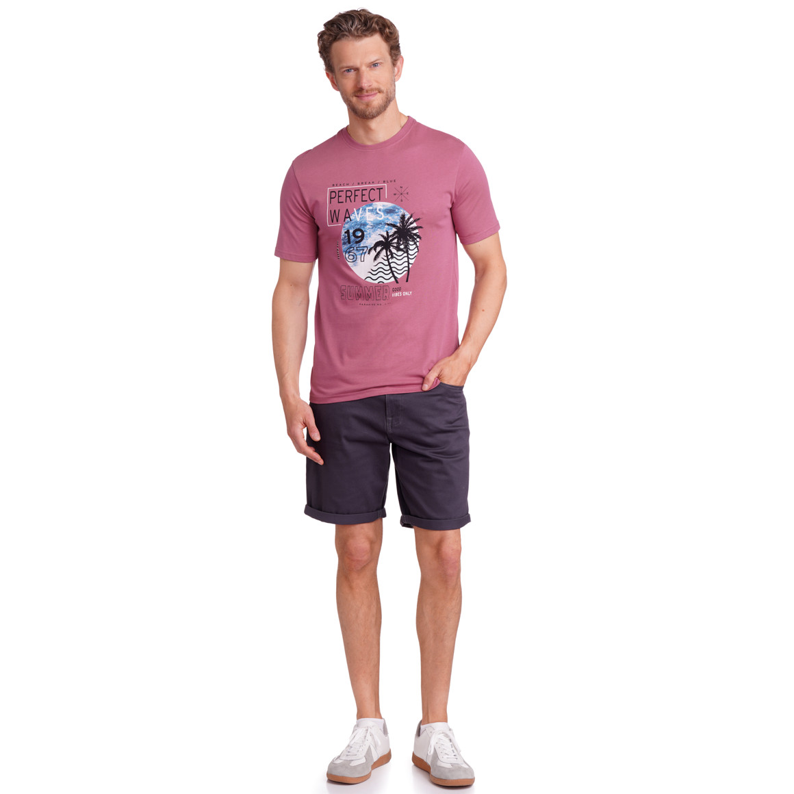 VanVaan Denim Herren T-Shirt aus Bio-Baumwolle dunkelrosa