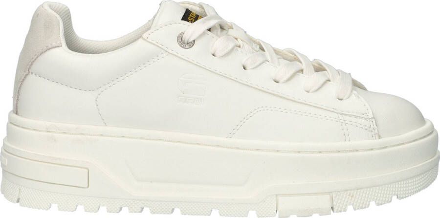 G-Star Modieuze PU Leren Sneaker met Rubberen Plateauzool White Dames