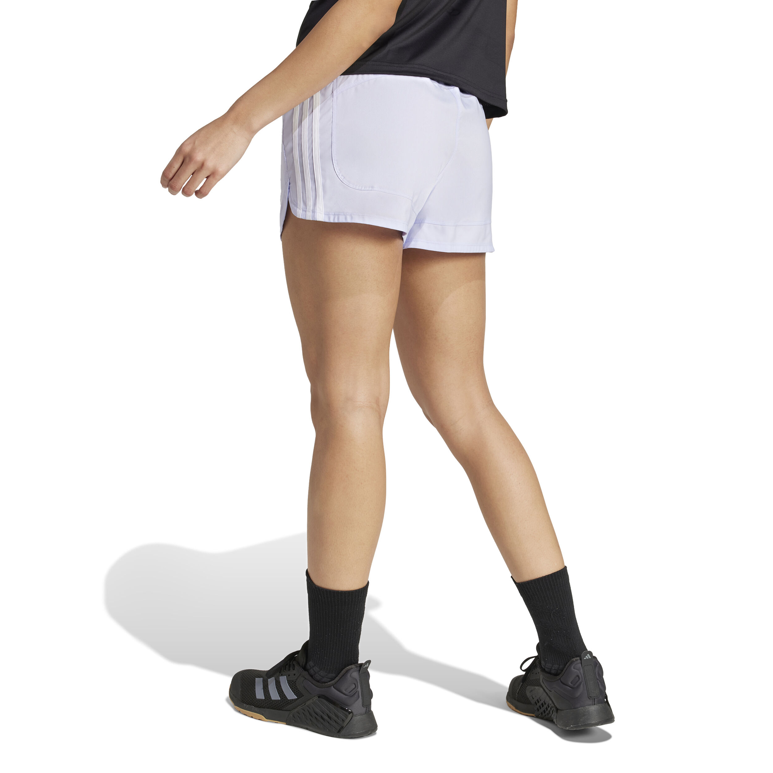 adidas Pacer Training 3 Stripes Woven High-Rise Shorts Femmes - Lilas