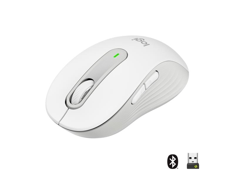 Logitech Maus Signature M650 Weiss Präzise Wireless-Maus mit «Logitech SilentTouch»-Technologie