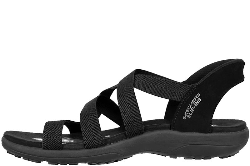 SKECHERS RAGGAE SLIM STRETCH FLEX BLACK SLIP-INS