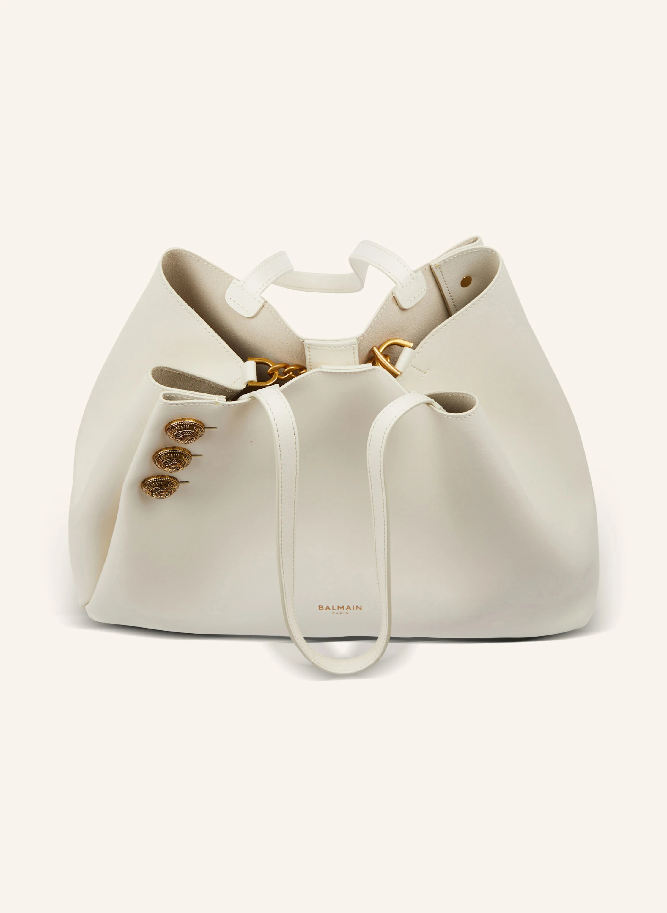 BALMAIN Shopper Emblčme aus Leder