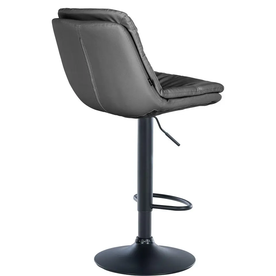 CLP Barkruk Laurel zwart Frame - Kunstleer - grijs