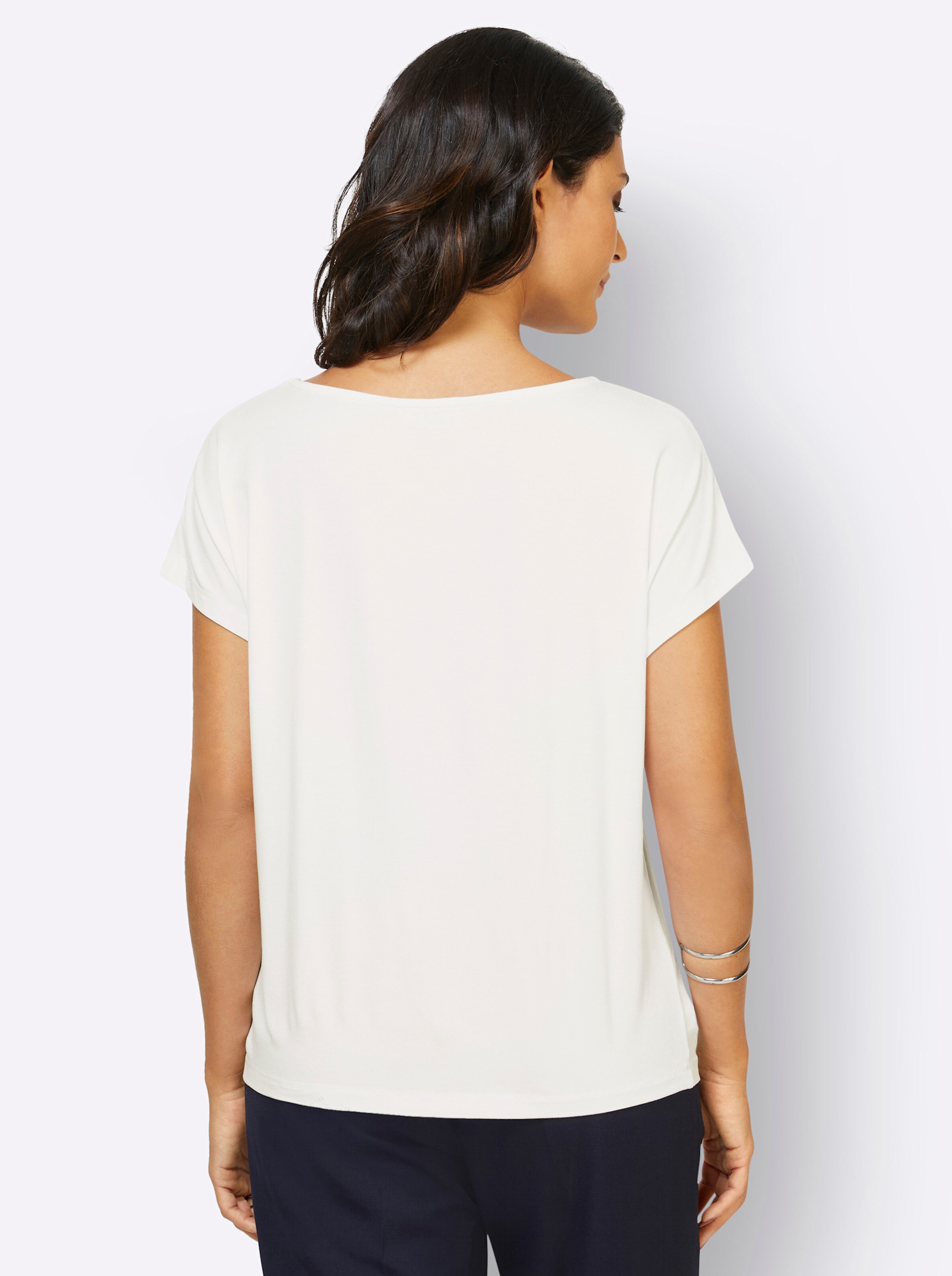 Shirt in weiß-kalkmint-bedruckt