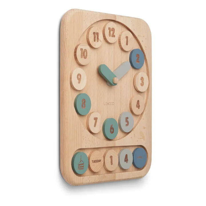 Liewood Horloge éducative Yelena en bois | Bleu