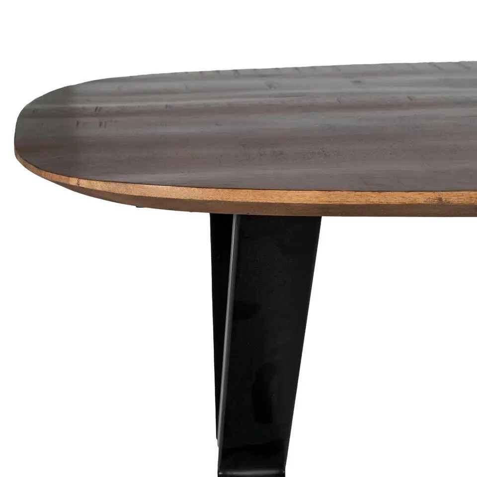 Eettafel Deens Ovaal 200cm - Bruin - Mangohout - Tafel Gordon