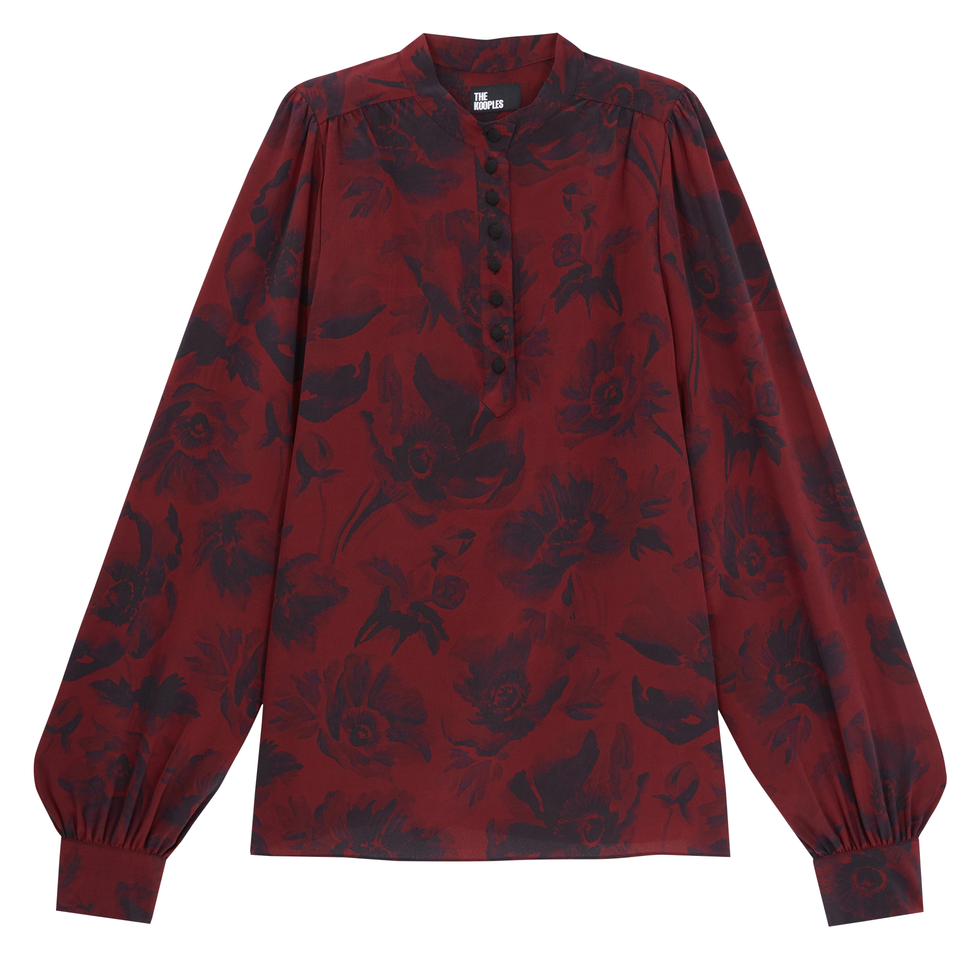 Blouse col rond en soie |