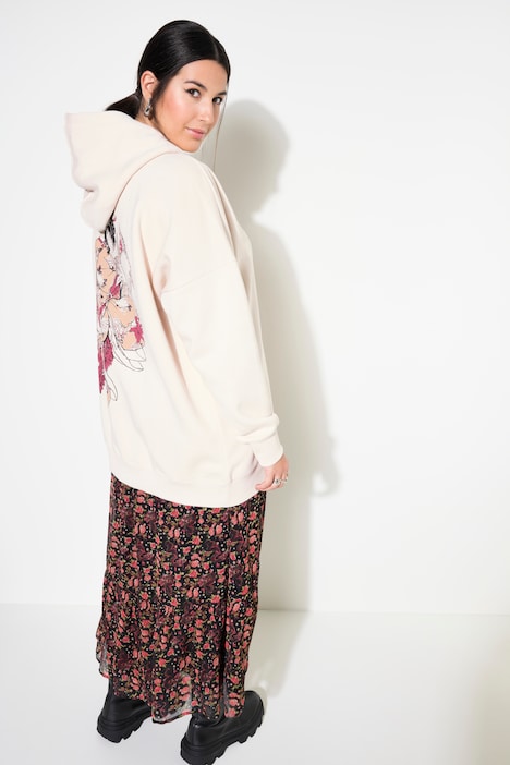 Hoodie, oversized, Asia-Rückenprint, Kapuze