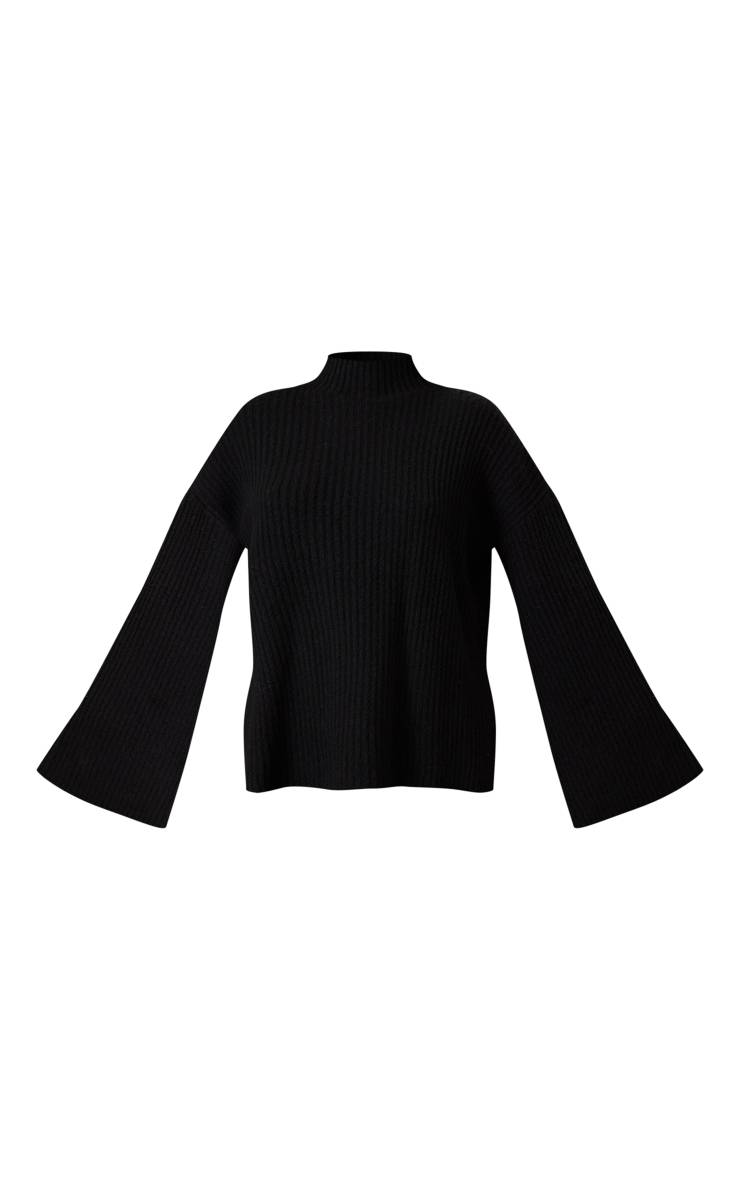 Noir Synthétiquell Oversize En Maille Côtelée Luxe Tall