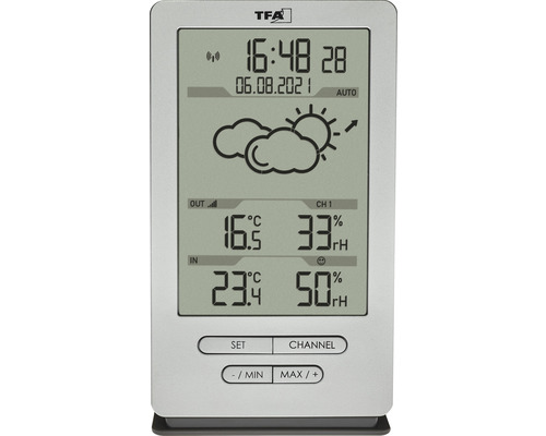 XENA TFA zilver draadloos weerstation