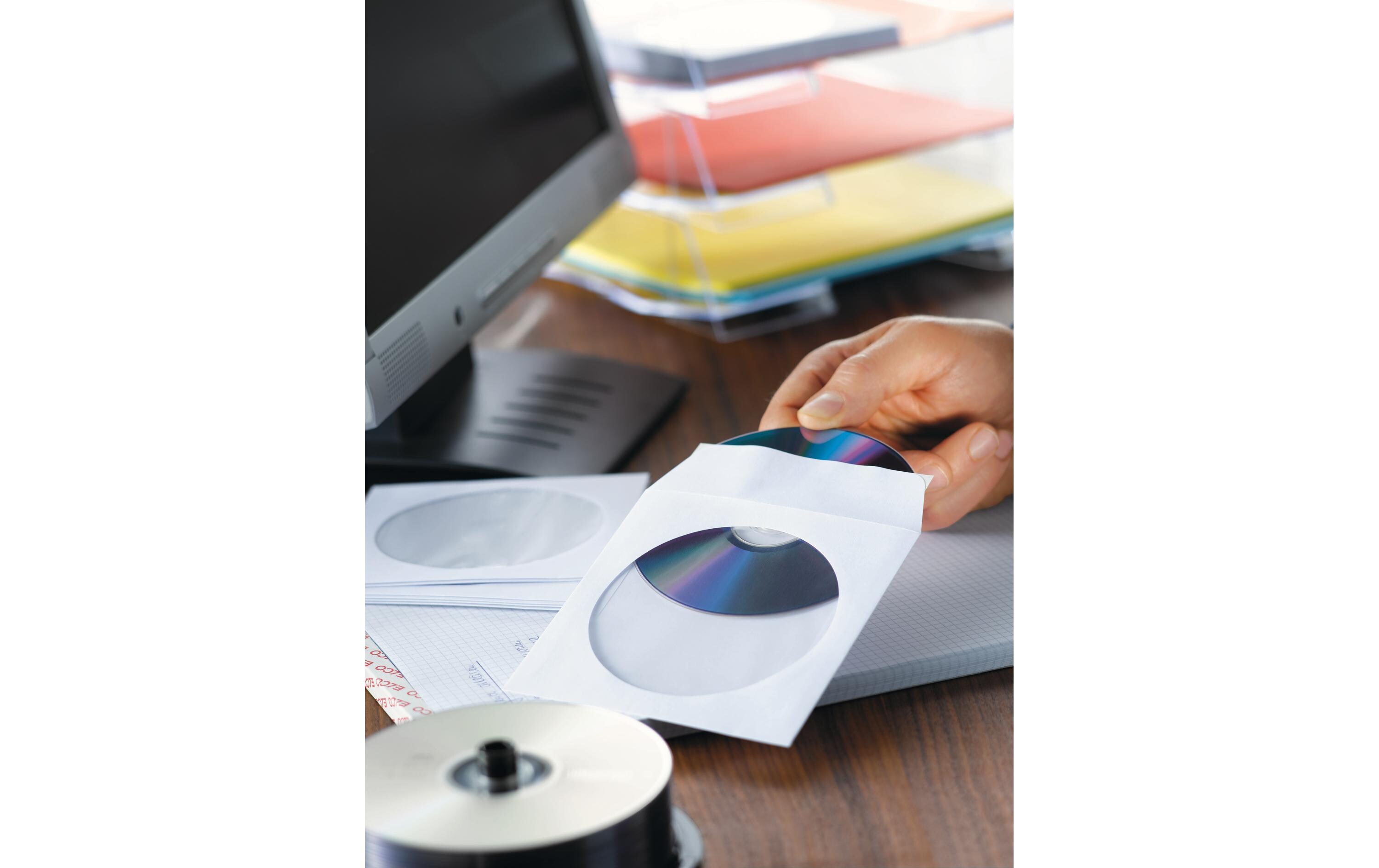 Couvert mit Fenster CD/DVD 12.5 x 12.5 cm, 25 StückDiscpack für den Versand