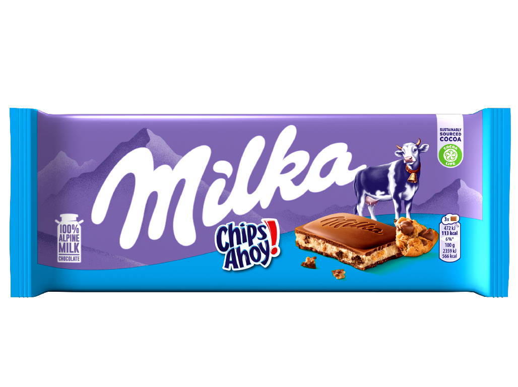CHOCOLATE MILKA DE LEITE CHIPS AHOY! 100G