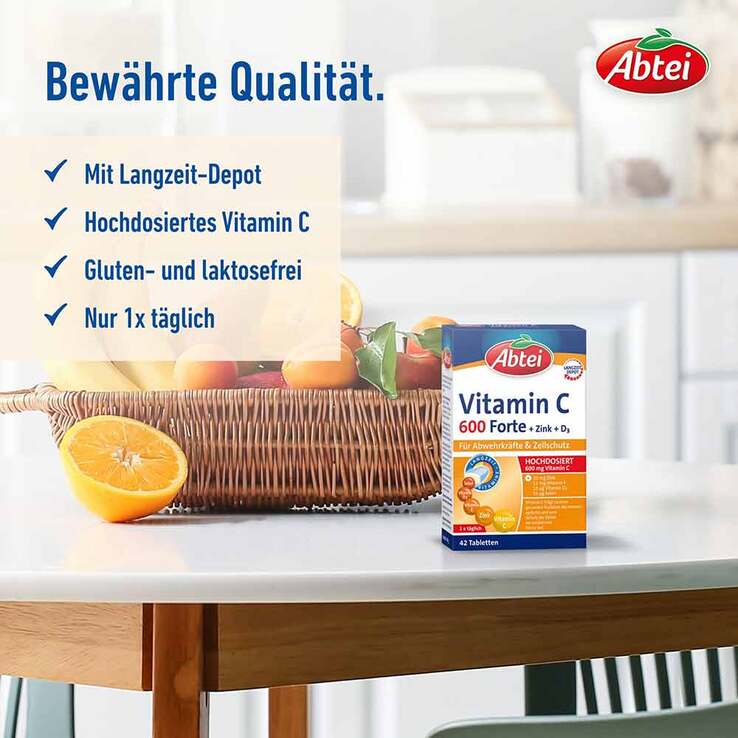 Abtei Vitamin C 600 Forte Tabletten, 42 St