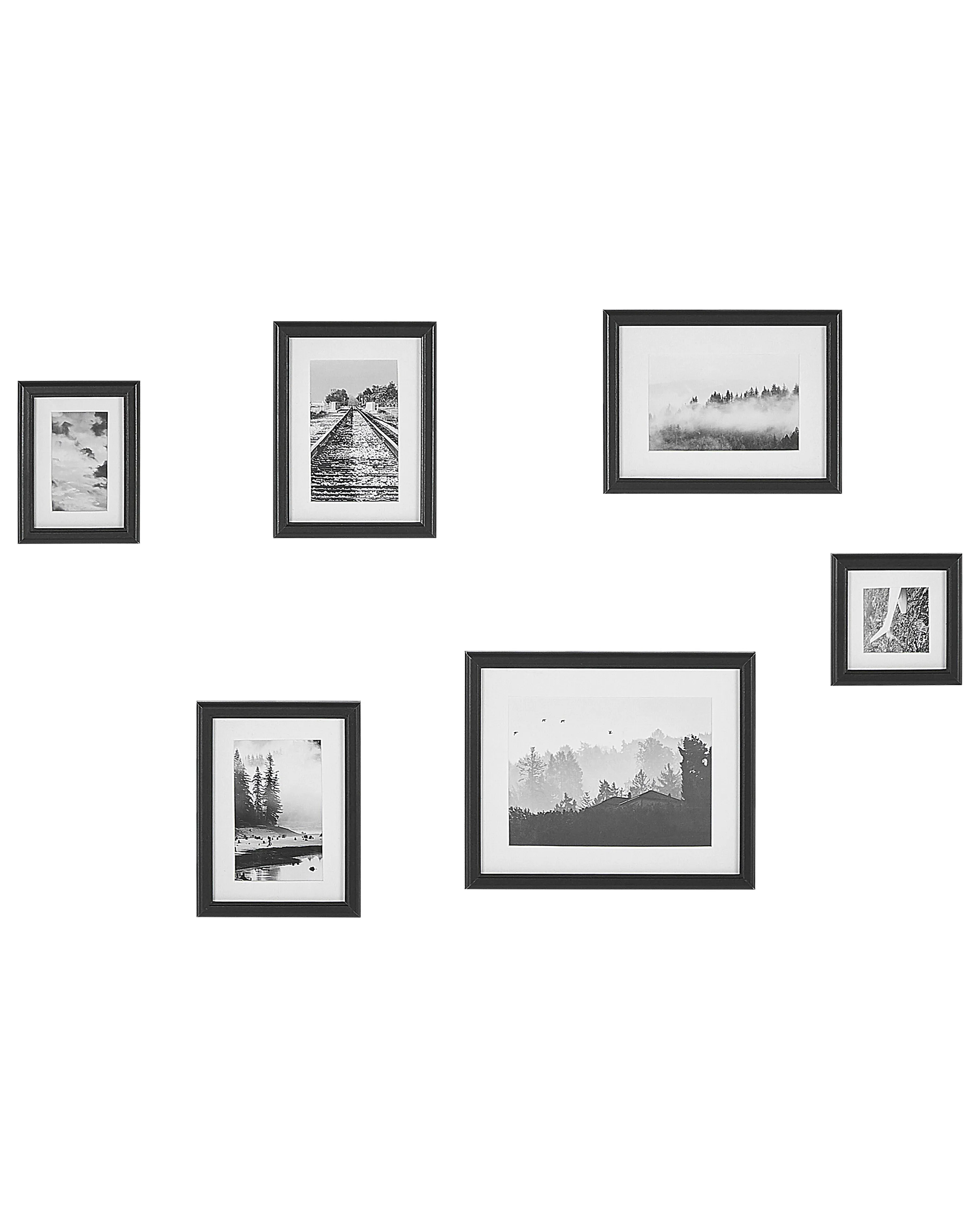 Set van 6 fotolijsten ZINARE Landschap Zwart