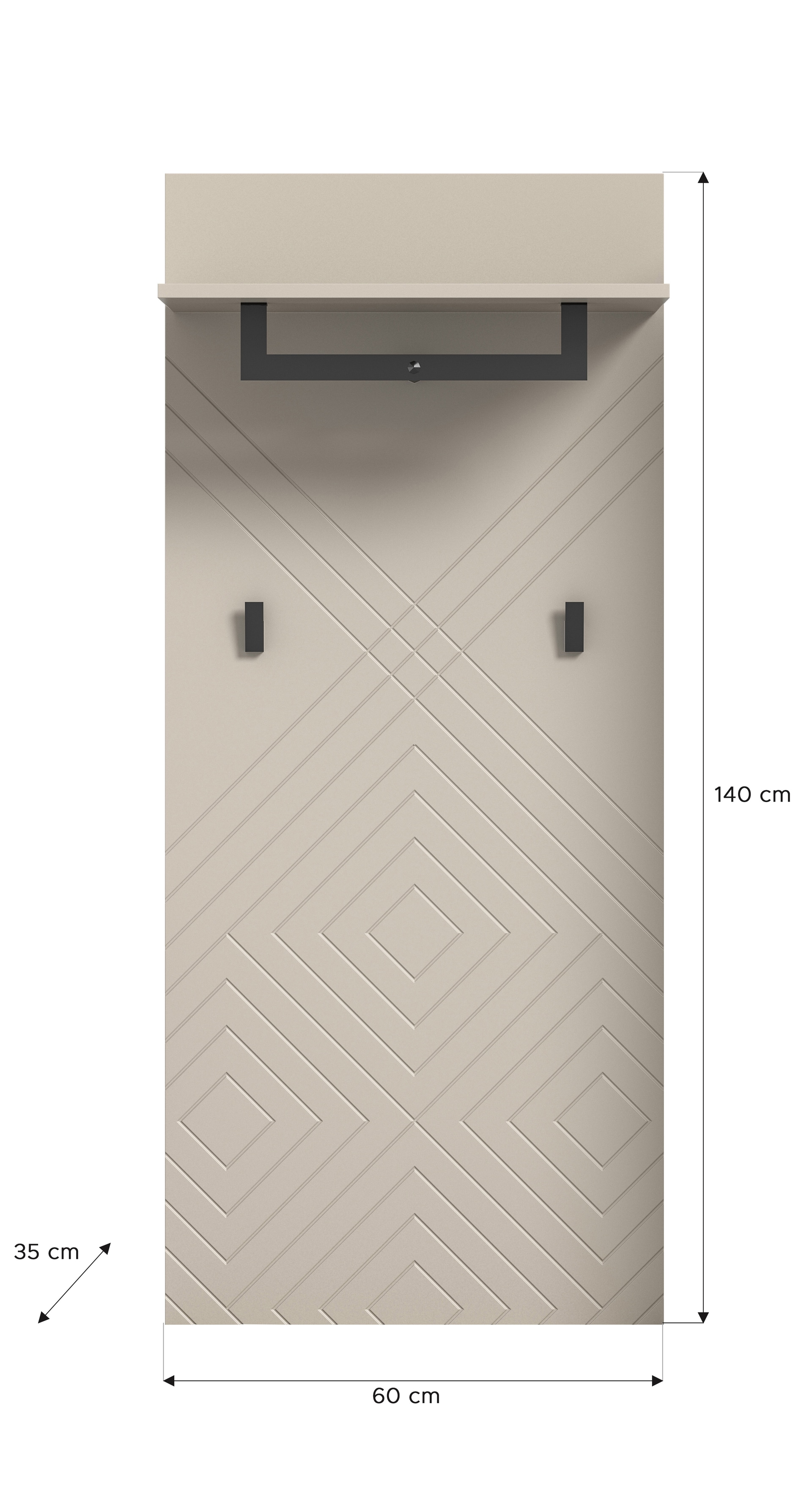 Garderobenpaneel NOTES Sandbeige 60x140 cm