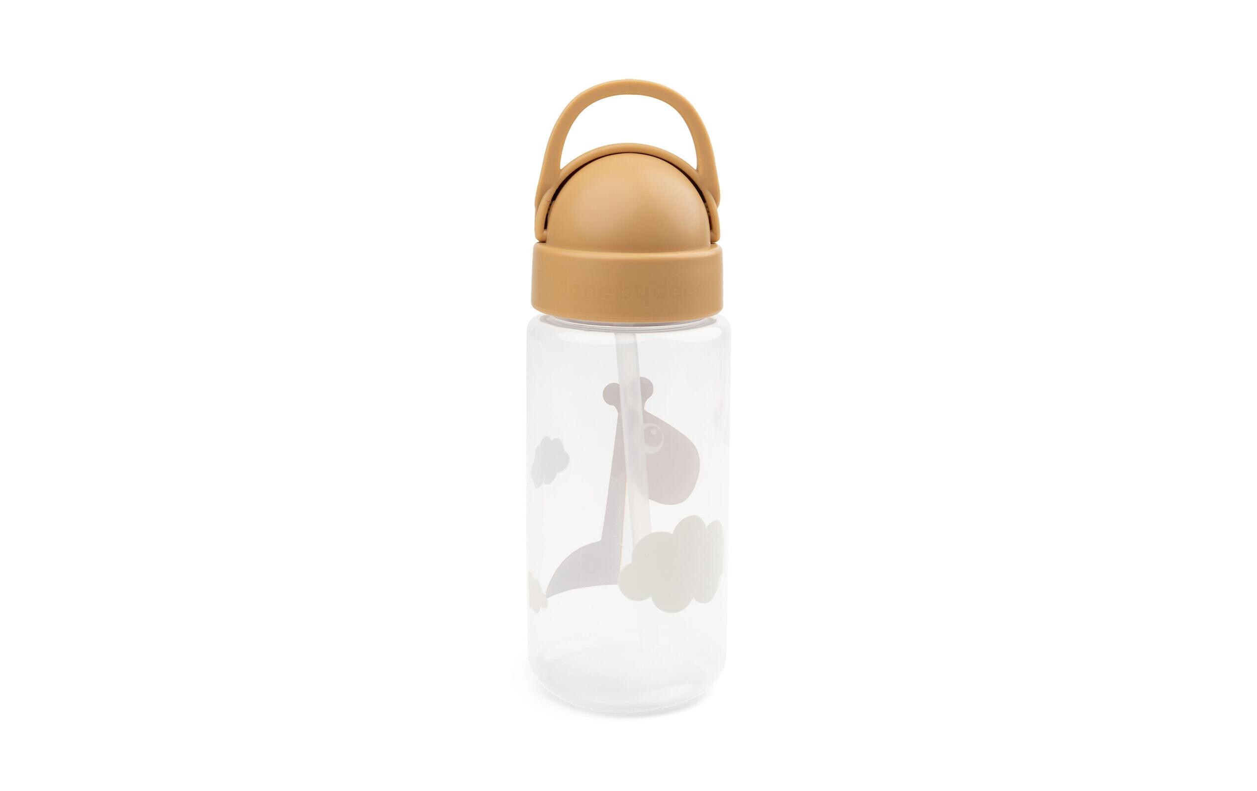 Trinkflasche Raffi Senfgelb 350 mlTrinkflasche mit Strohhalm