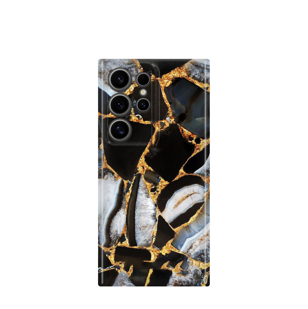 Samsung Galaxy S24 Ultra Kunststoff Hülle Marmor Marble 6 - Schwarz