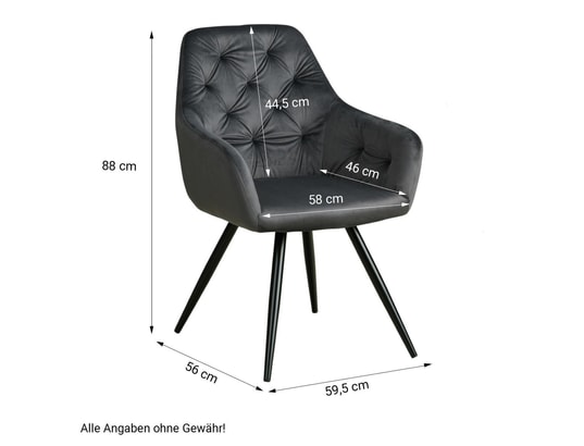 HOMESTYLE4U - Meuble de rangement enfant Chaise salle à manger velours gris design moderne