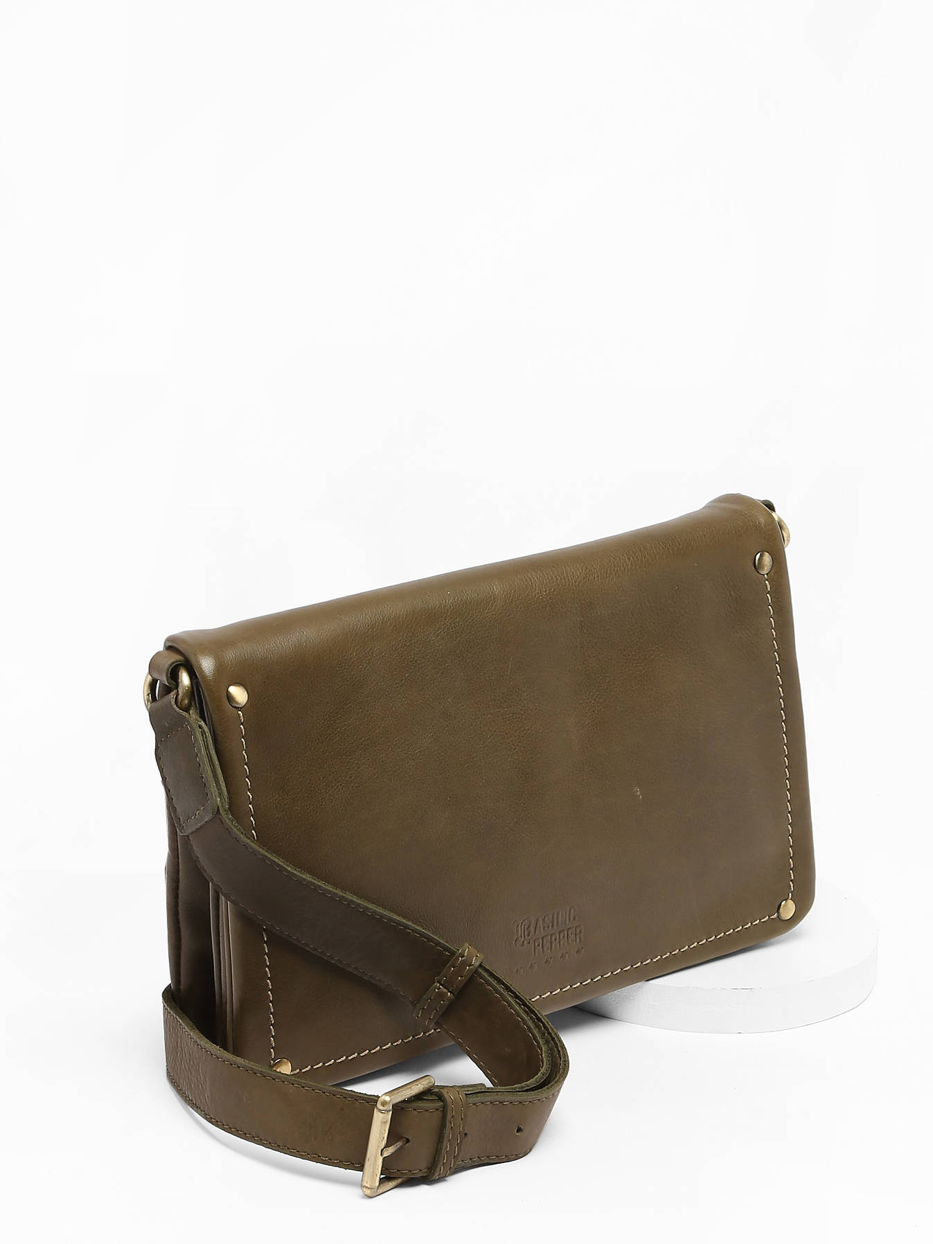 Sac bandoulire Boston cuir BASILIC PEPPER