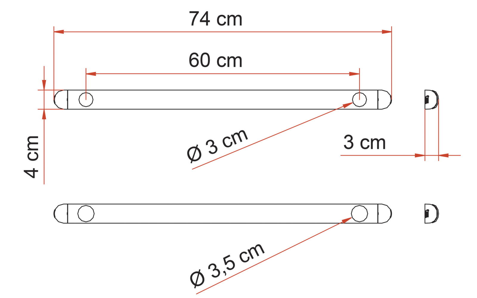 Fiamma Kit Support Bar Zusatzschiene