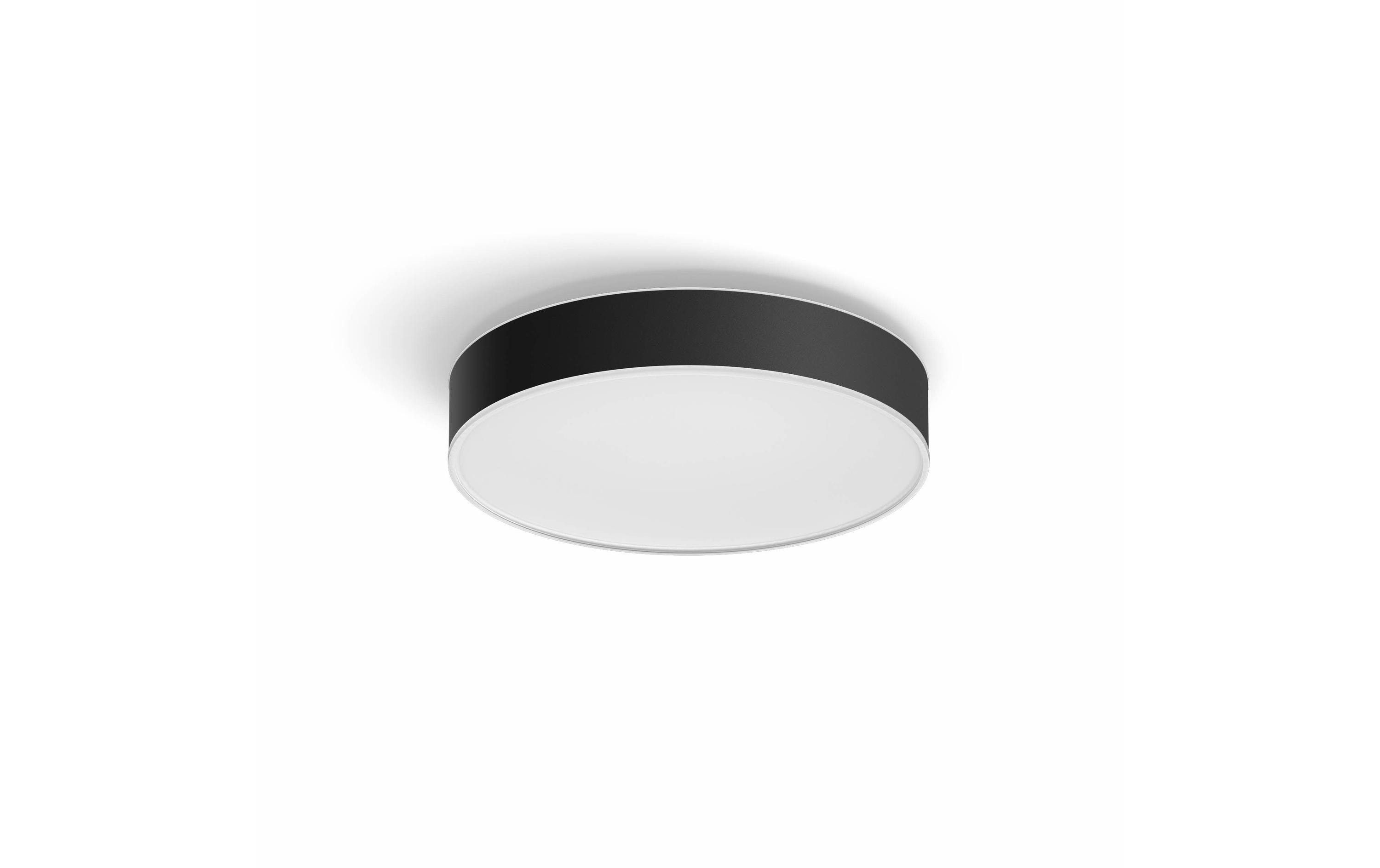 White Ambiance Enrave Deckenleuchte M Schwarz + Dimmer<br>Deckenlampe steuerbar mit Philips Hue