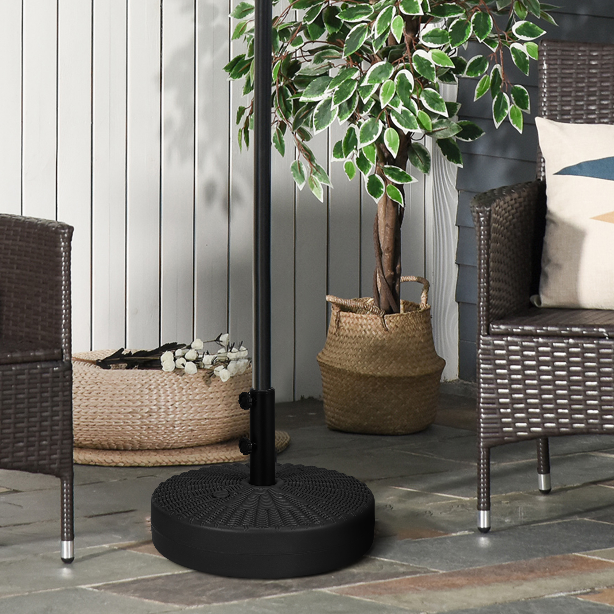 Outsunny Base de Sombrilla Negro