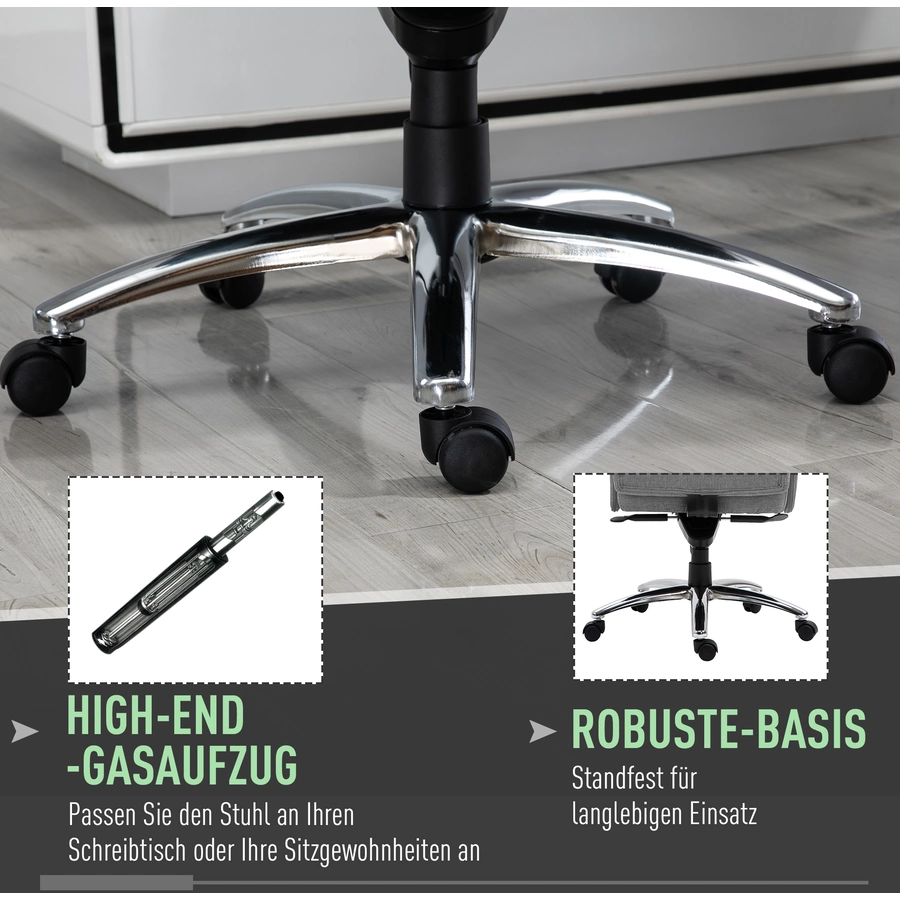 Vinsetto Bürostuhl  ergonomisch hellgrau
