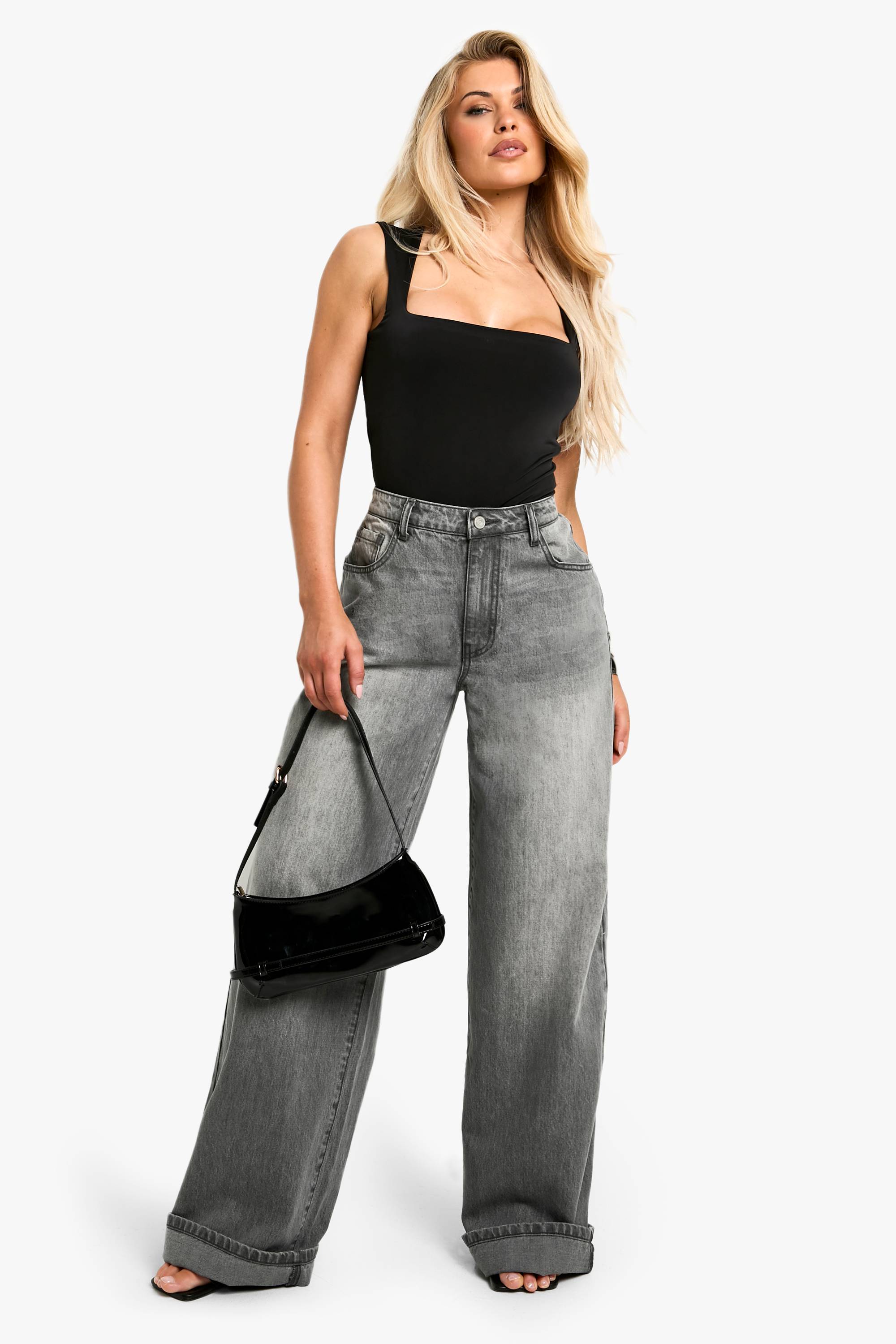 boohoo Double Layer Slinky Square Neck Bodysuit