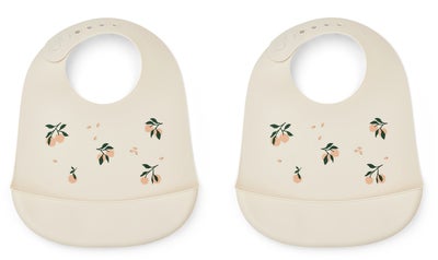 LIEWOOD Tilda Smekke med Trykk Silikon 2-Pack, Peach/Sea Shell