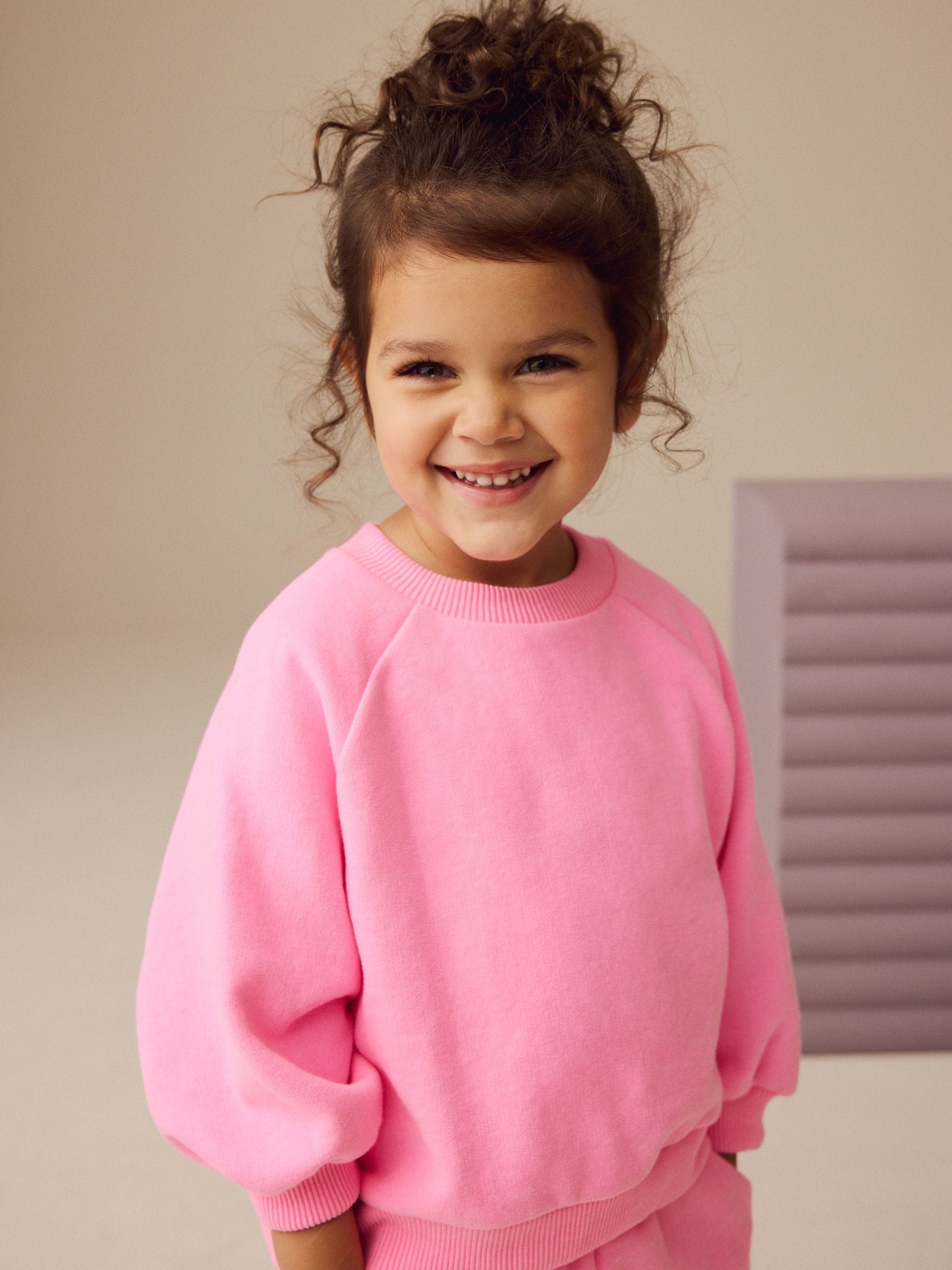 Felroze - Sweatshirt met ronde hals (3 mnd - 7 jr)