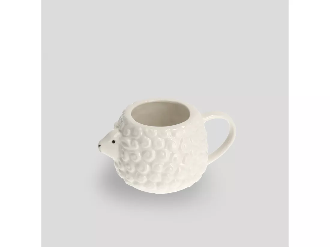 Tasse Lamb Blanc Moyen 8.5 x 15.5 x 10