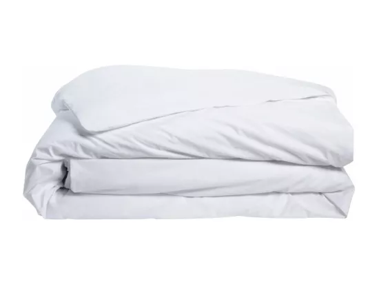 Housse de couette Blanc en percale de coton - 220x240cm