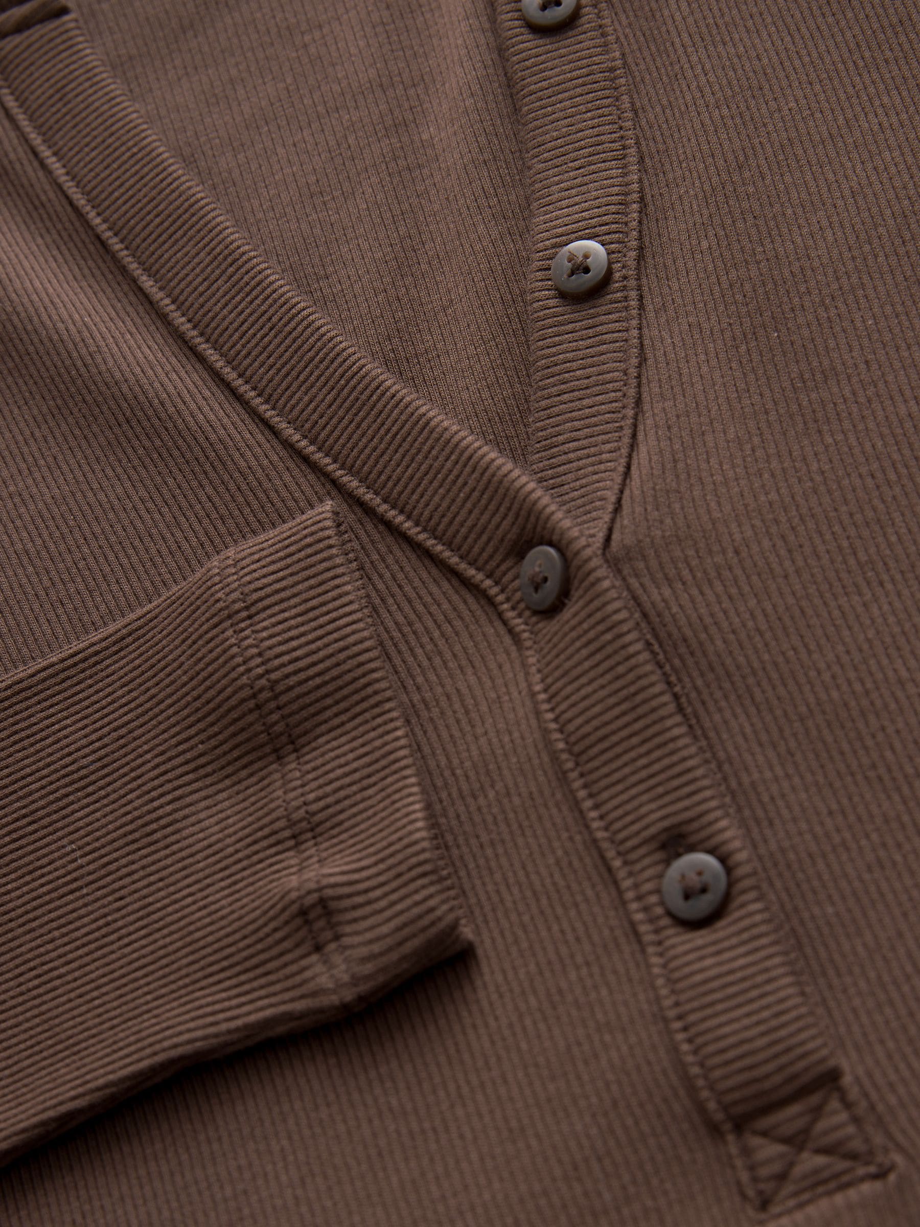 Chocoladebruin - Jersey midi-jurk met geweven mix en taille