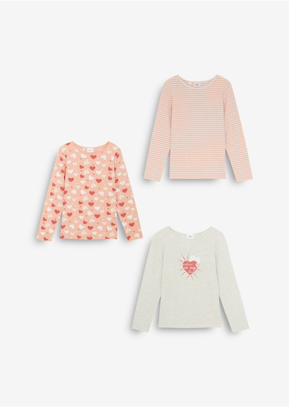 Lot de 3 T-shirts manches longues fille