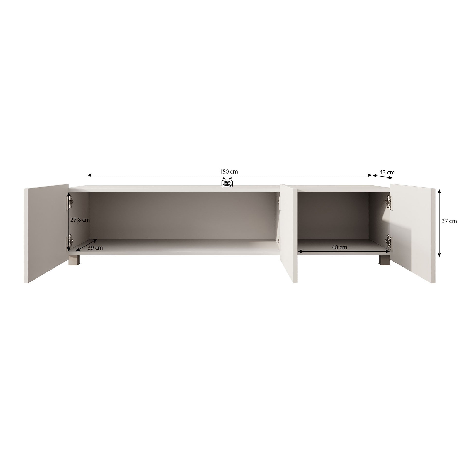 Calabas - TV-Meubel - Beige - 150x43x37 cm