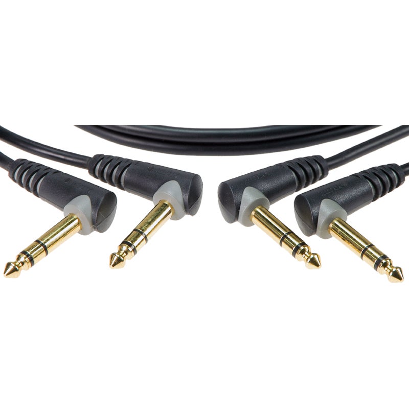 Klotz AB-JJA0060 2x patchkabel stereo 6.35 mm haaks 30 centimeter