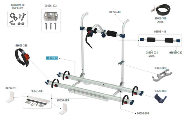 Fiamma Auflagebügel passend für Carry Bike Caravan Hobby - Fiamma Ersatzteilnummer 98656-052