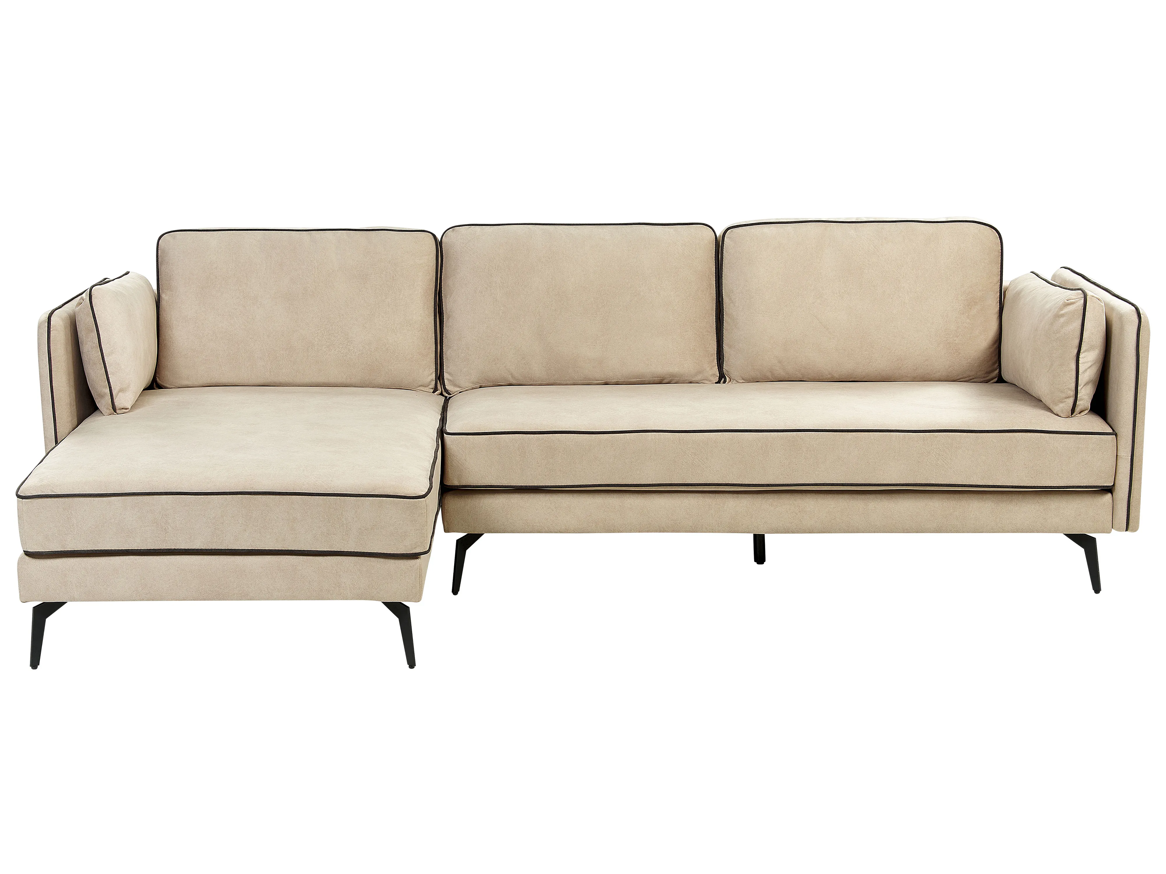 Hoekbank 3-zits ALTAN Fluweel Beige rechtszijdig