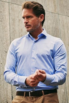 Suitable Overhemd Knitted Piqué Lichtblauw KN92-02 Pique Blue kopen