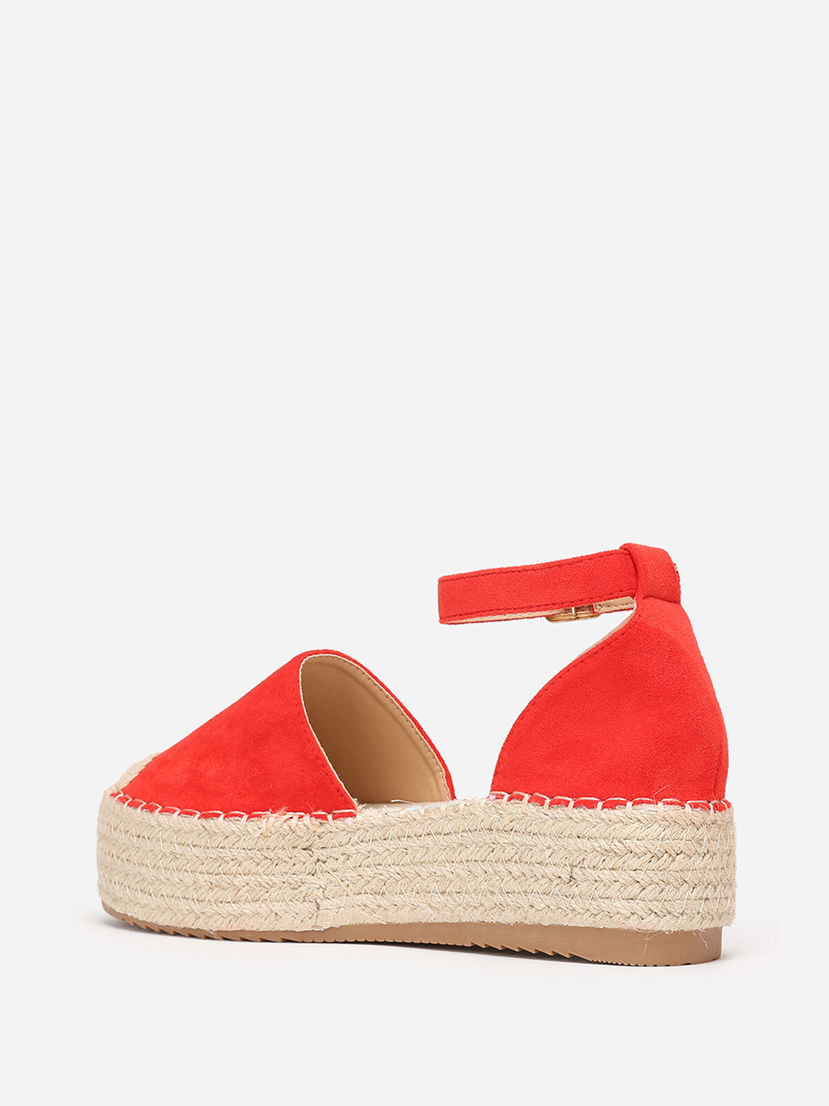 Espadrilles ou à plateforme en suédine- Rouge