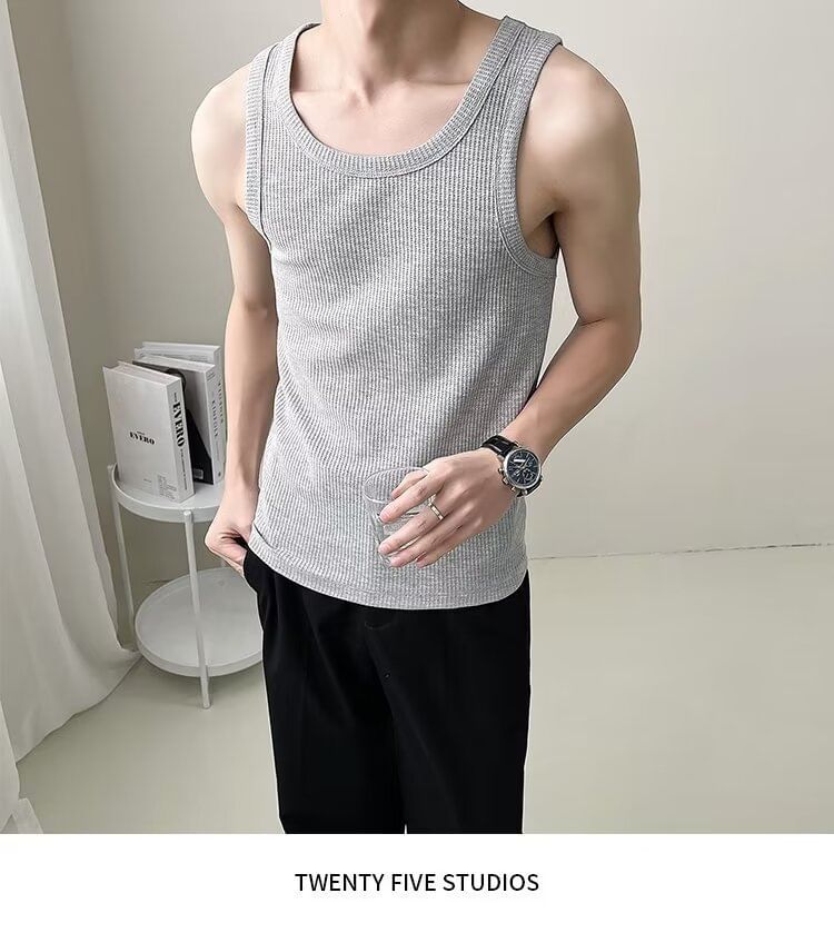 Acritus - Tanktop met ronde hals en effen patroon