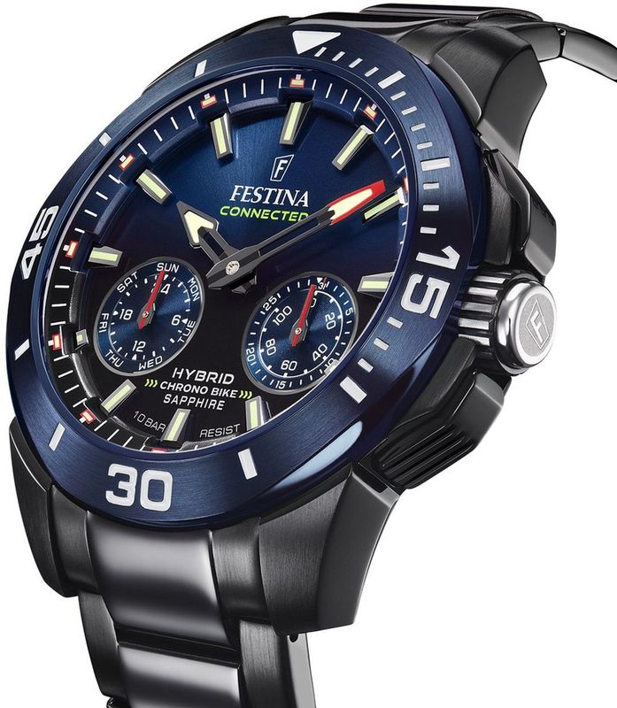 Festina - Polshorloge - Blauw - RVS - Digitale Tijdsaanduiding