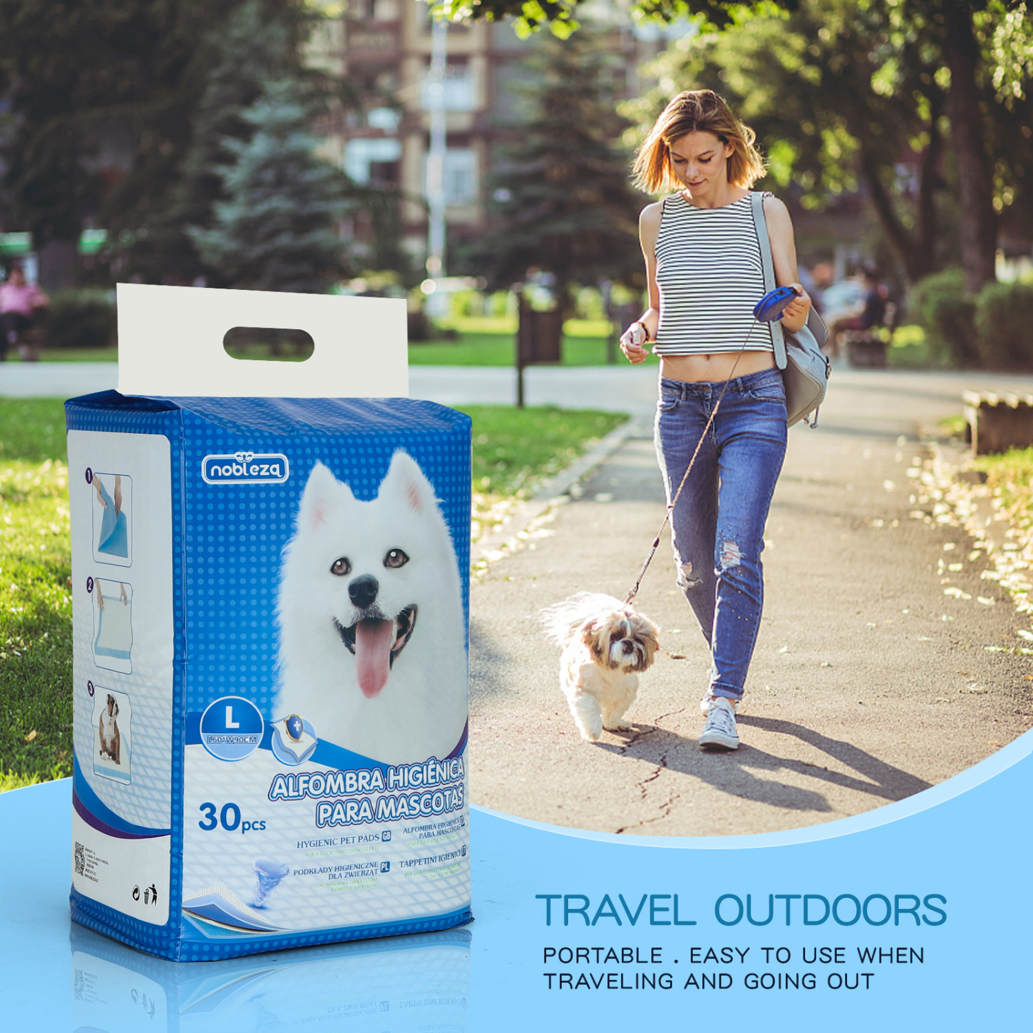 Nobleza - 300 Tapetes Higiênicos para Treinamento de Cães, Tapete de Treinamento para Animais de Estimação, Ultra Absorvente 90 x 80 cm