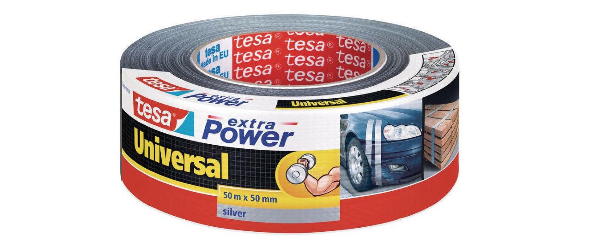 Klebeband extra Power Universal 50 mm x 50 m, SilberKlebeband mit extra starkem Halt – Duct Tape für Reparaturen, zum Befestigen, Abdichten und mehr